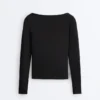 T-Shirt aus Modal-Mischgewebe mit geripptem U-Ausschnitt T-Shirt aus Modal-Mischgewebe mit geripptem U-Ausschnitt