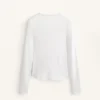 Tailliertes Langarm-T-Shirt aus Baumwoll-Modal-Rippstoff Tailliertes Langarm-T-Shirt aus Baumwoll-Modal-Rippstoff