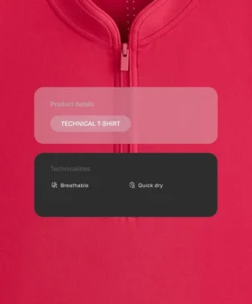 Technisches, ärmelloses T-Shirt mit halbem Reißverschluss