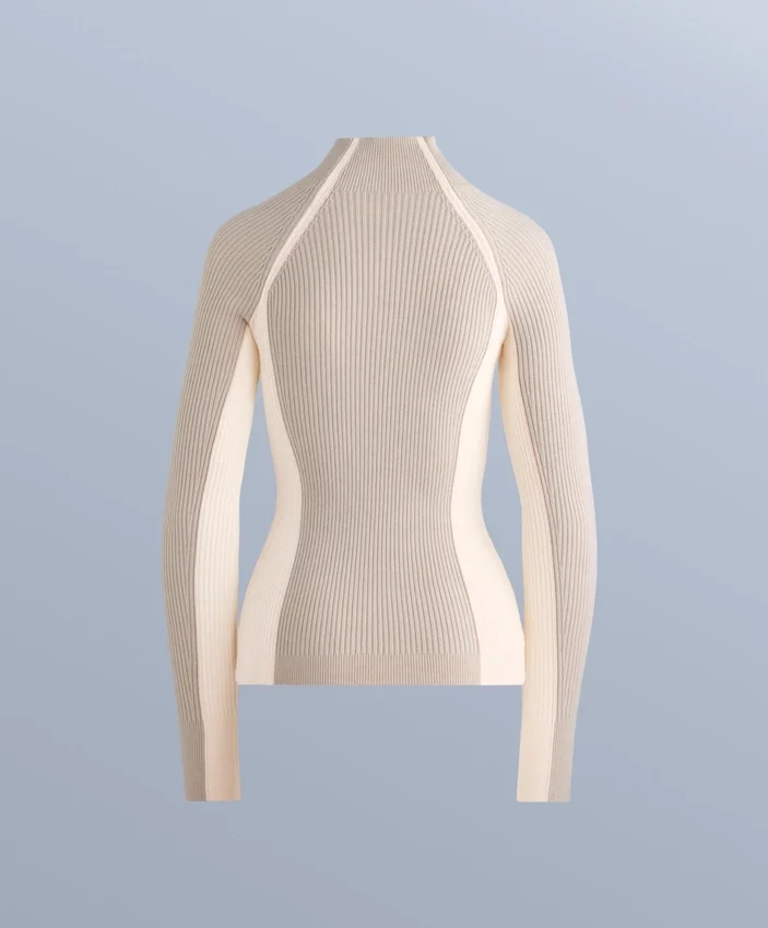 Thermo-T-Shirt mit kontrastierendem Rippstrick Thermo-T-Shirt mit kontrastierendem Rippstrick