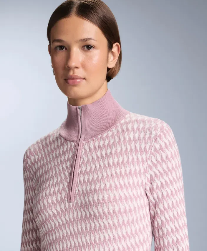 Thermounterhemd aus geometrischem Jacquard-Strick als Oberteil Thermounterhemd aus geometrischem Jacquard-Strick als Oberteil