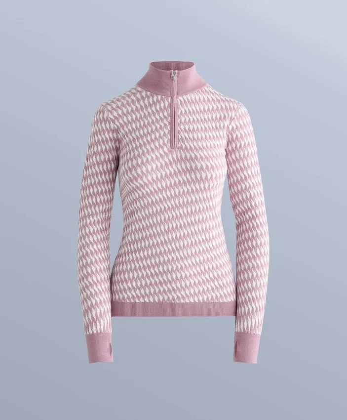 Thermounterhemd aus geometrischem Jacquard-Strick als Oberteil Thermounterhemd aus geometrischem Jacquard-Strick als Oberteil