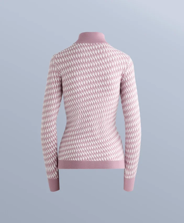 Thermounterhemd aus geometrischem Jacquard-Strick als Oberteil Thermounterhemd aus geometrischem Jacquard-Strick als Oberteil