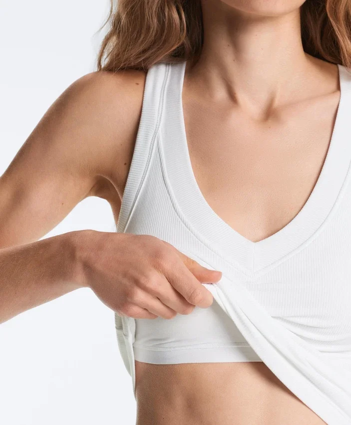 Top aus Modal-Mischgewebe mit Rippmuster Top aus Modal-Mischgewebe mit Rippmuster