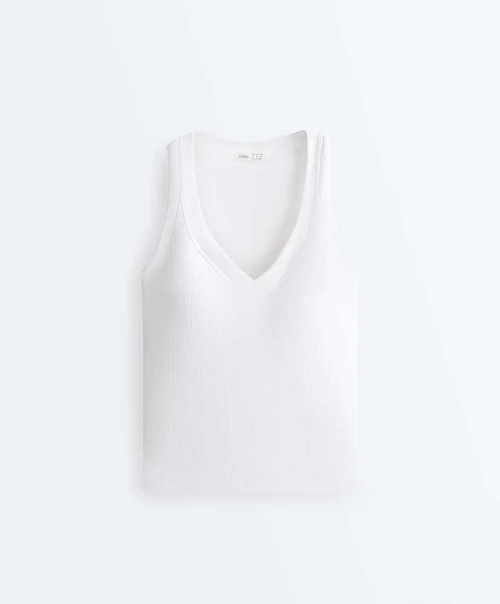 Top aus Modal-Mischgewebe mit Rippmuster Top aus Modal-Mischgewebe mit Rippmuster