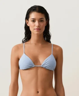 Triangel-Bikini mit strukturierten Streifen