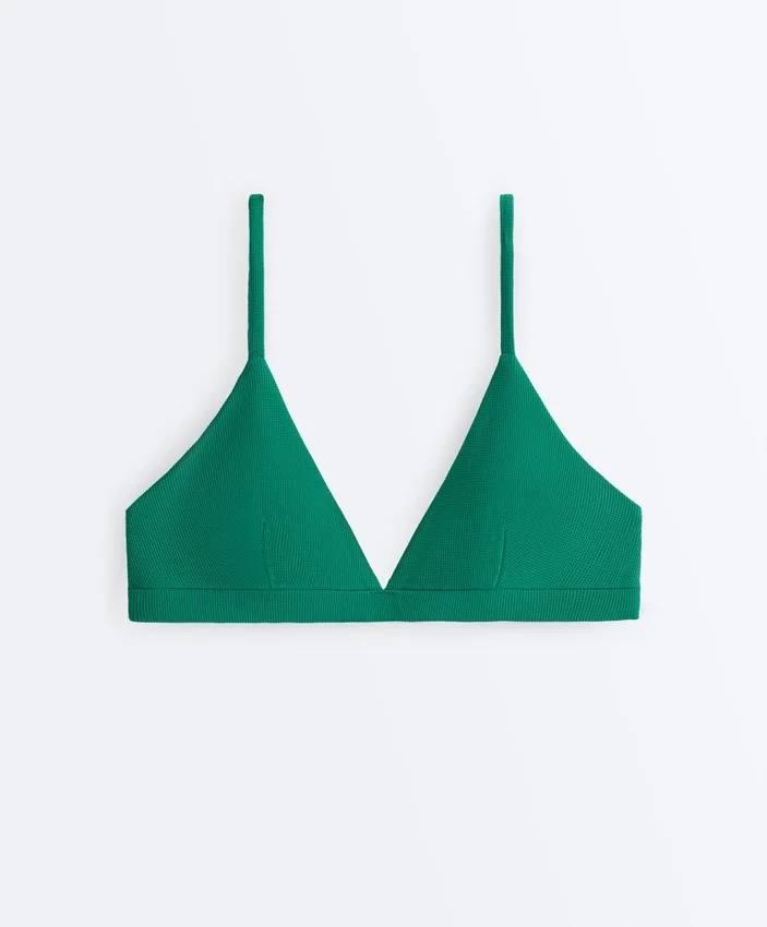 Triangel-Bikinioberteil aus Piqué Triangel-Bikinioberteil aus Piqué