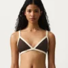 Triangel-Bikinioberteil mit Kontrastbesatz Triangel-Bikinioberteil mit Kontrastbesatz
