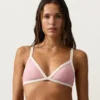 Triangel-Bikinioberteil mit Kontrastbesatz Triangel-Bikinioberteil mit Kontrastbesatz