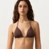 Triangel-Bikinioberteil mit Leopardenmuster