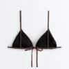 Triangel-Bikinioberteil mit Leopardenmuster