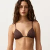 Triangel-Bikinioberteil mit Leopardenmuster