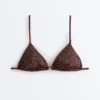 Triangel-Bikinioberteil mit Leopardenmuster