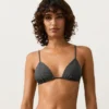 Triangel-Bikinis aus Jacquard mit Washed-Effekt Triangel-Bikinis aus Jacquard mit Washed-Effekt