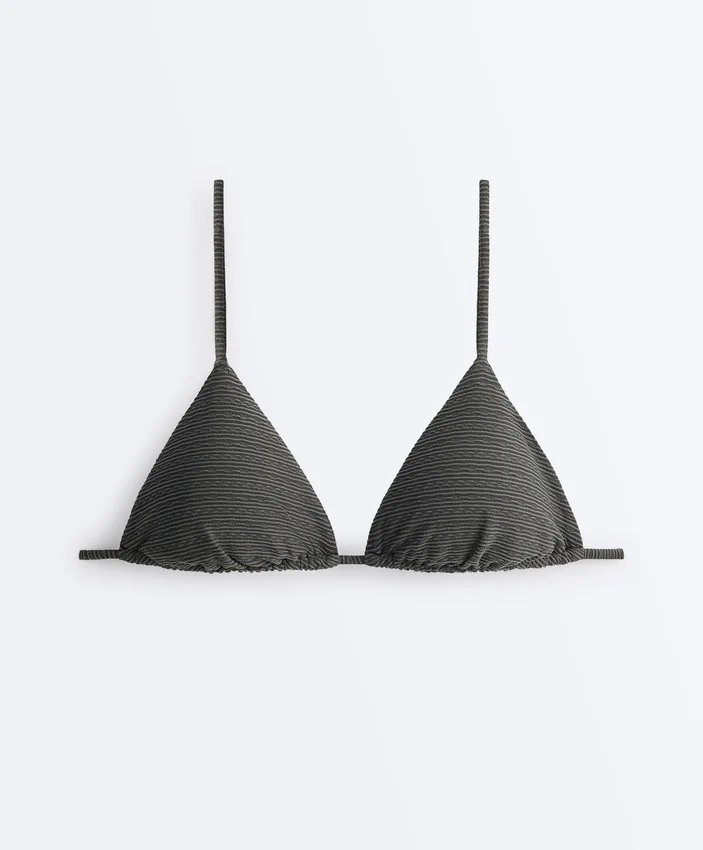 Triangel-Bikinis aus Jacquard mit Washed-Effekt Triangel-Bikinis aus Jacquard mit Washed-Effekt