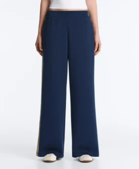 Twill-Hose mit geradem Bein und Seitenband