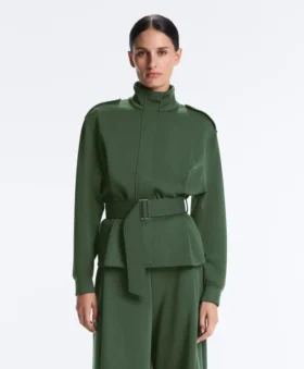Utility-Jacke aus Tweed mit Gürtel