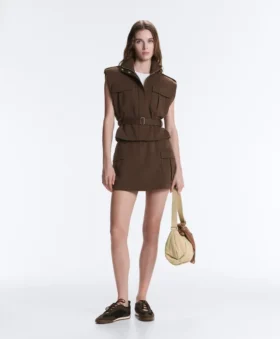 Kurzer Piqué-Shorts mit Baumwolltaschen