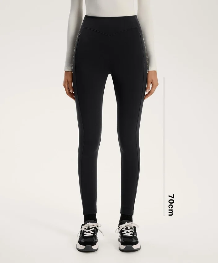Warme, hoch geschnittene, knöchellange Leggings mit Taschen, 70 cm Warme, hoch geschnittene, knöchellange Leggings mit Taschen, 70 cm