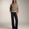 Warme Hose mit hoher Taille und geradem Bein Warme Hose mit hoher Taille und geradem Bein