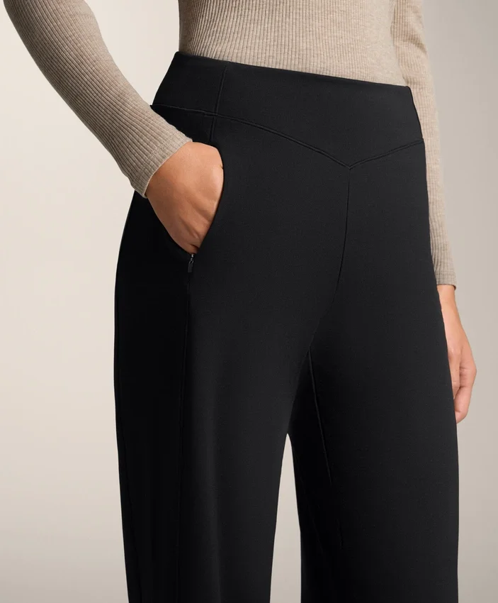 Warme Hose mit hoher Taille und geradem Bein Warme Hose mit hoher Taille und geradem Bein