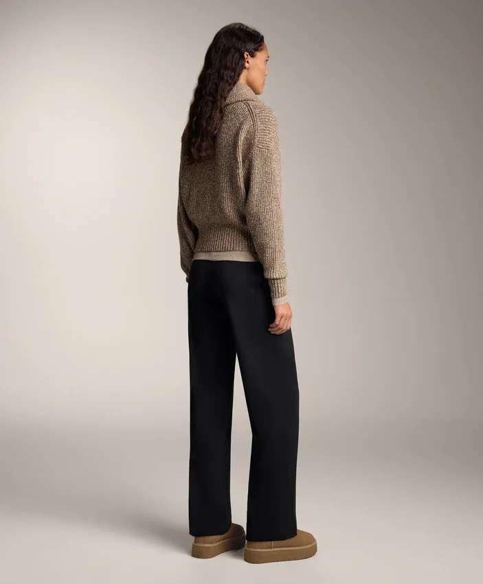 Warme Hose mit hoher Taille und geradem Bein Warme Hose mit hoher Taille und geradem Bein