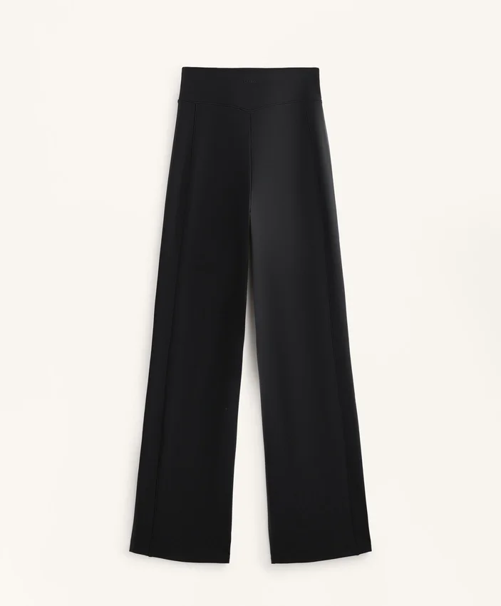 Warme Hose mit hoher Taille und geradem Bein Warme Hose mit hoher Taille und geradem Bein