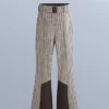 Wasserabweisende, bedruckte, hoch geschnittene Stretch-Skihose mit ausgestelltem Bein Wasserabweisende, bedruckte, hoch geschnittene Stretch-Skihose mit ausgestelltem Bein