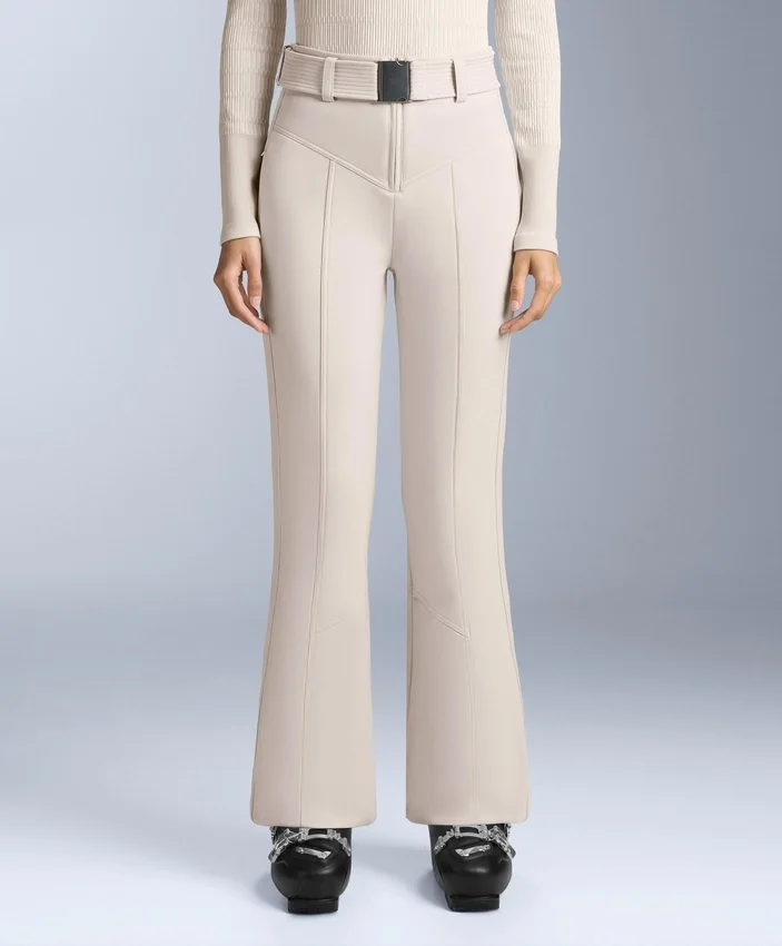 Wasserabweisende, hoch geschnittene Stretch-Skihose mit ausgestelltem Bein Wasserabweisende, hoch geschnittene Stretch-Skihose mit ausgestelltem Bein