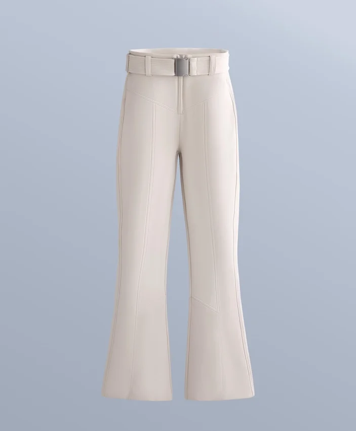 Wasserabweisende, hoch geschnittene Stretch-Skihose mit ausgestelltem Bein Wasserabweisende, hoch geschnittene Stretch-Skihose mit ausgestelltem Bein