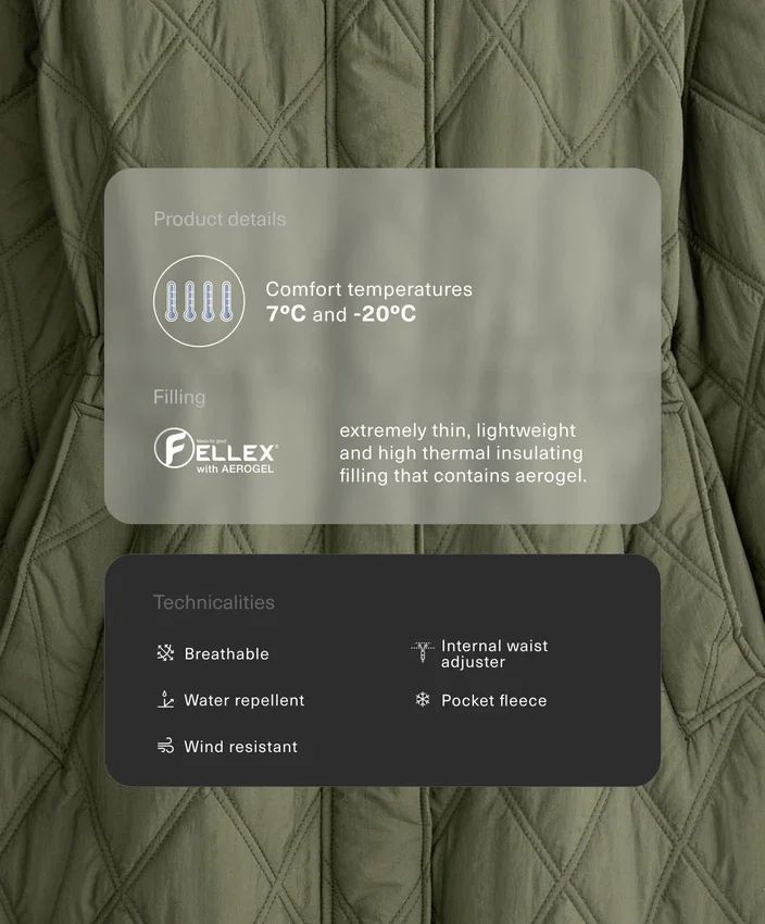 Wasserabweisende, mit Fellex® Aerogel gefütterte Jacke Wasserabweisende, mit Fellex® Aerogel gefütterte Jacke