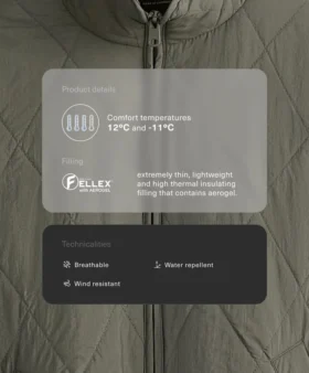 Wasserabweisende, mit Fellex® Aerogel gefütterte Jacke