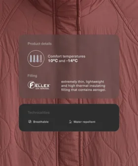 Wasserabweisende, mit Fellex® Aerogel gefütterte Jacke