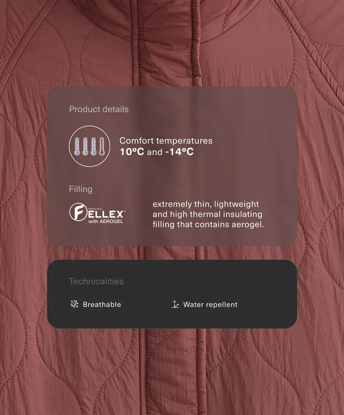 Wasserabweisende, mit Fellex® Aerogel gefütterte Jacke Wasserabweisende, mit Fellex® Aerogel gefütterte Jacke