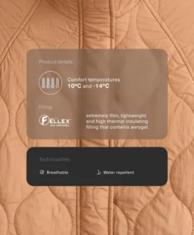 Wasserabweisende, mit Fellex® Aerogel gefütterte Jacke