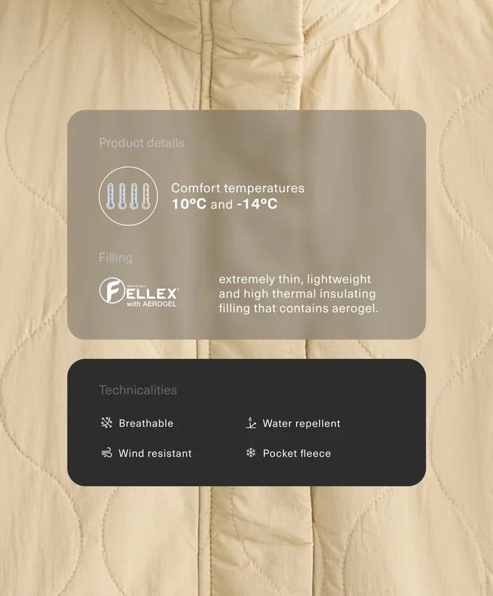 Wasserabweisende, mit Fellex® Aerogel gefütterte Jacke Wasserabweisende, mit Fellex® Aerogel gefütterte Jacke