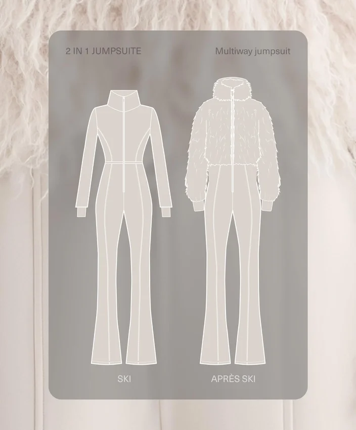 Wasserabweisender 2-in-1-Jumpsuit mit abnehmbarem, weitem Schnitt Wasserabweisender 2-in-1-Jumpsuit mit abnehmbarem, weitem Schnitt