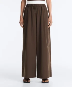Weit geschnittene Hose aus 100 % Baumwollpopeline