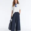 Weit geschnittene Hose aus 100 % Baumwollpopeline Weit geschnittene Hose aus 100 % Baumwollpopeline