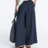 Weit geschnittene Hose aus 100 % Baumwollpopeline Weit geschnittene Hose aus 100 % Baumwollpopeline