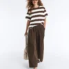 Weit geschnittene Hose aus 100 % Baumwollpopeline