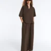 Weit geschnittene Hose aus 100 % Baumwollpopeline
