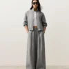 Weite, gestreifte Hose aus 100 % Leinen