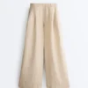 Weite, gestreifte Hose aus 100 % Leinen Weite, gestreifte Hose aus 100 % Leinen