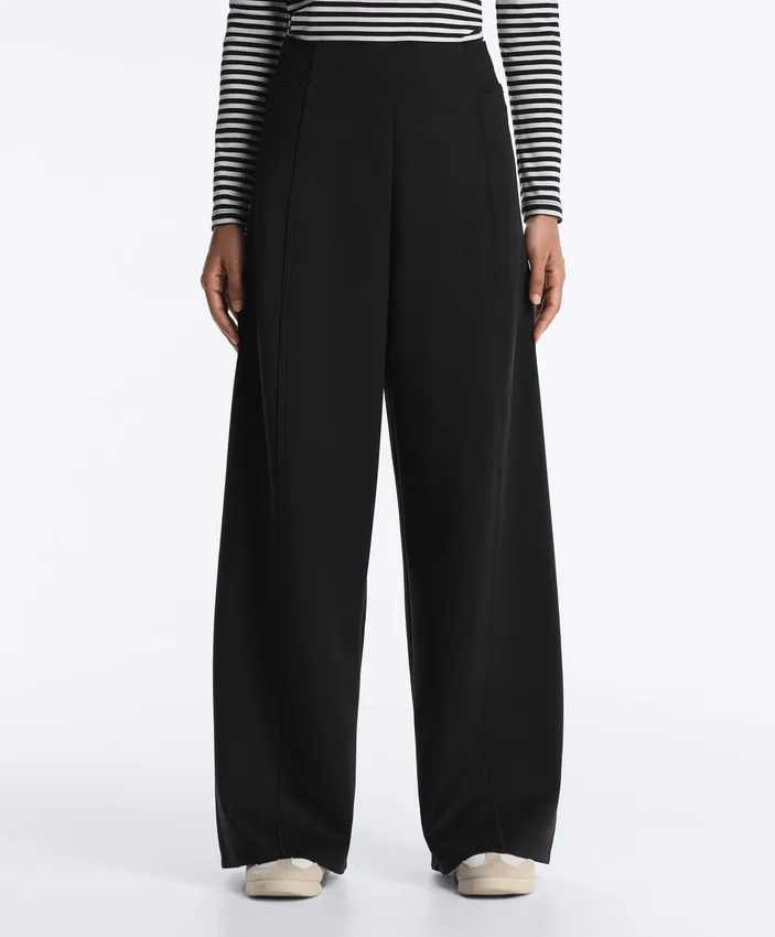 Weite Hose mit hoher Taille im Neopren-Look Weite Hose mit hoher Taille im Neopren-Look