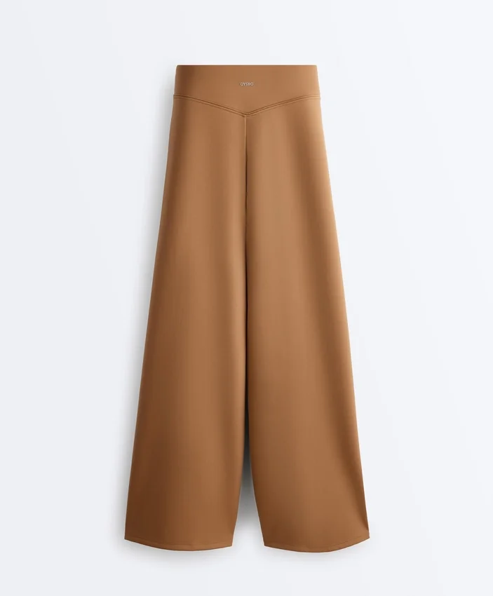 Weite Hose mit hoher Taille im Neopren-Look Weite Hose mit hoher Taille im Neopren-Look