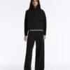Weite Hose mit hoher Taille im Neopren-Look Weite Hose mit hoher Taille im Neopren-Look