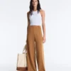 Weite Hose mit hoher Taille im Neopren-Look Weite Hose mit hoher Taille im Neopren-Look