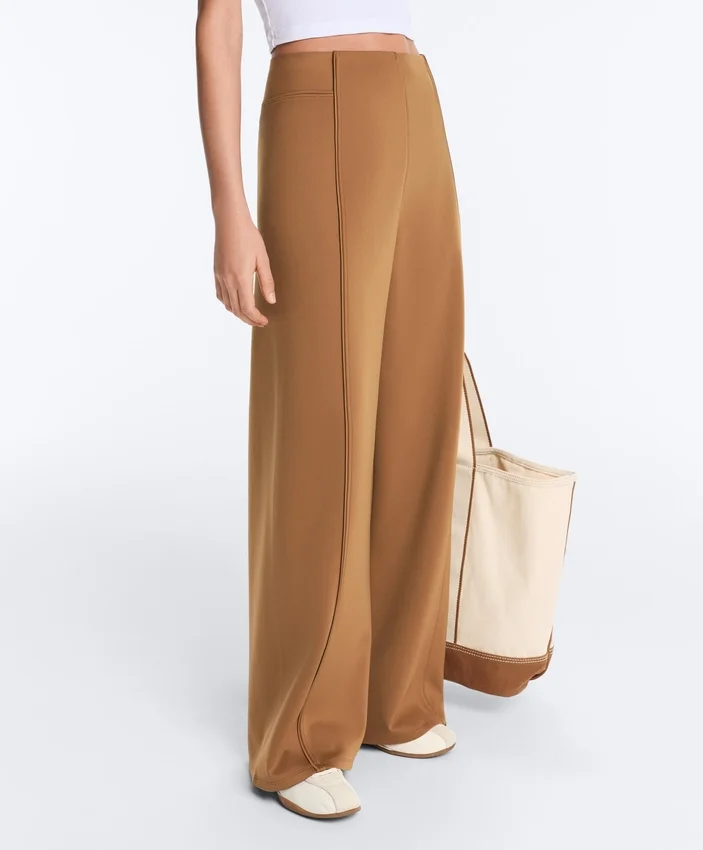 Weite Hose mit hoher Taille im Neopren-Look Weite Hose mit hoher Taille im Neopren-Look