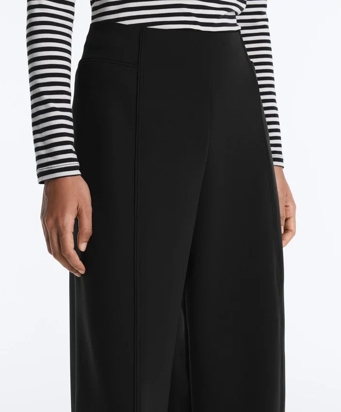 Weite Hose mit hoher Taille im Neopren-Look Weite Hose mit hoher Taille im Neopren-Look